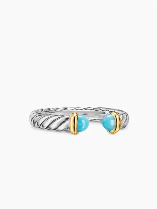 David Yurman Jewelry - David Yurman Petite Cable Ring Turquoise Size 8